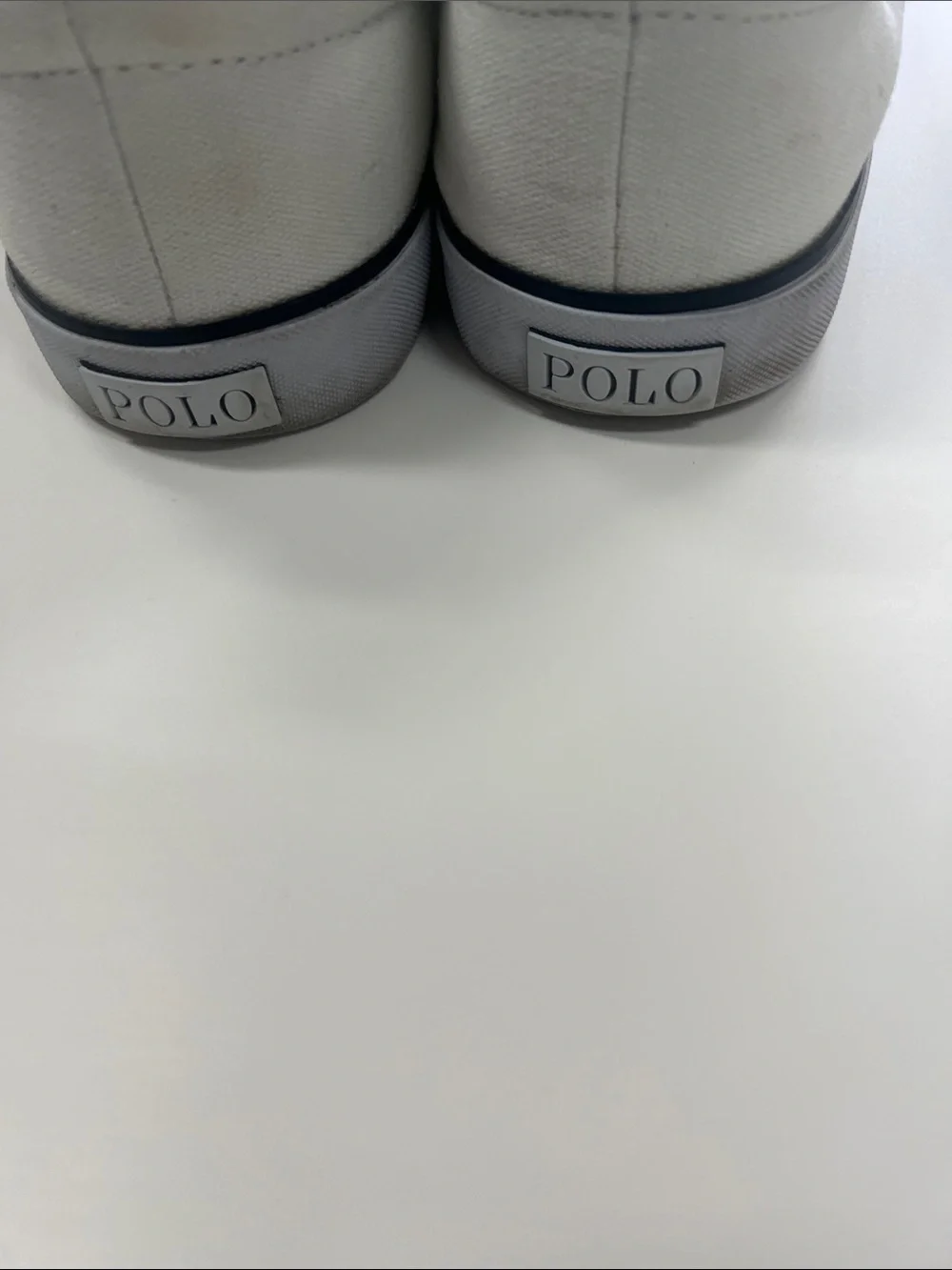 Polo by Ralph Lauren White Canvas Sneakers with Brown Laces